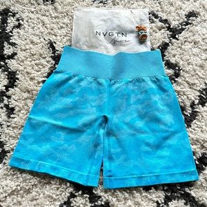 ✨ NVGTN Caribbean Blue Camo Seamless Shorts